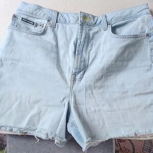 DKNY High Rise Light Blue Denim Shorts